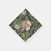 Art nouveau wolf in de bladeren servet (Hoek)
