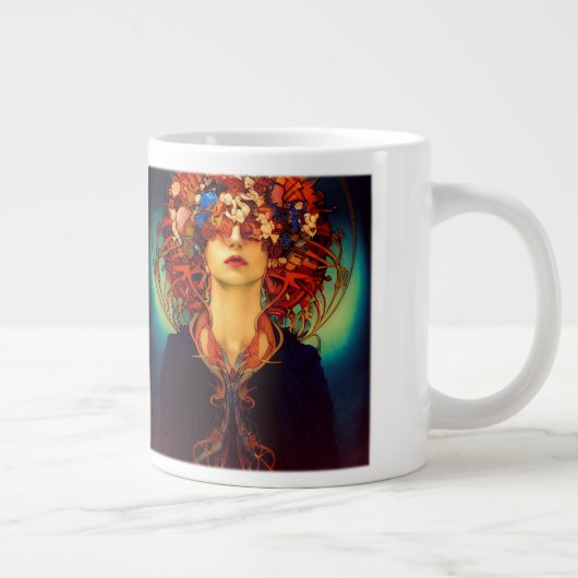 Art Nouveau Woman Combo Mok, 15 oz Mok (Rechts)