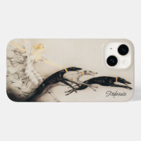 Art Nouveau Woman Greyhounds Louis Icart