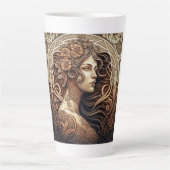 Art Nouveau Woman Latte Mok (Voorkant)