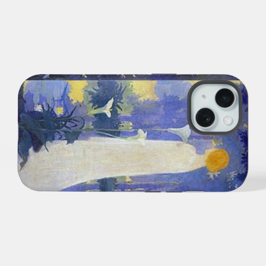 Art Nouveau Woman met Calla Lilies iPhone 15 Hoesje (Achterkant horizontaal)