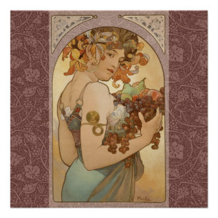 Art Nouveau Woman Mucha Beauful Perfect Poster