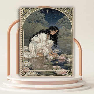 Art Nouveau Woman with Water Lilies Planner