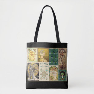 Art nouveau women advertence vintage tote bag