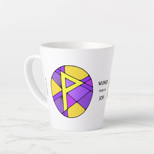Art Nouveau Wunjo Rune Latte Mok - JOY! (Linkerhoek)