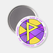 Art Nouveau Wunjo Rune Magnet - JOY! (Recto/Verso)