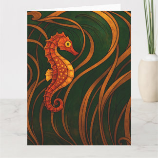 Art Nouveau Zeepaard Kaart