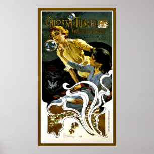Art Nouveau-zeepfabrikant en verticaal Poster