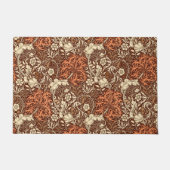 Art Nouveau Zeewier Bloemen, Bruin en Rust Deurmat (Voorkant)
