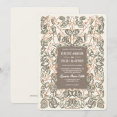 Art Nouveau Zilveren Dollar Plant bruiloft Kaart (Voorkant / Achterkant)