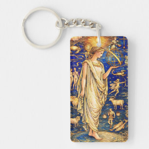 Art Nouveau Zodiac Godin Hemelse Illustratie Sleutelhanger