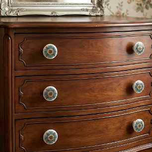 Art Nouveau Zonnebloem Medaillon Keramische Knop