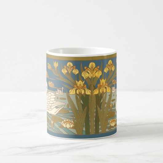  Art Nouveau Zwanen & Irissen Frieze Koffiemok (Center)