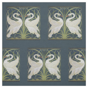Art Nouveau Zwanen Patroon: Walter Crane Zwaan Pri Stof