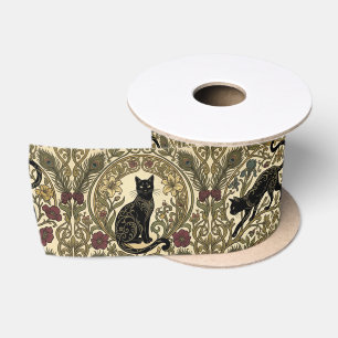Art Nouveau Zwarte Katten Lint