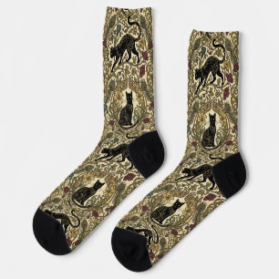 Art Nouveau Zwarte Katten Sokken