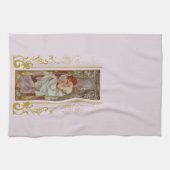 Art Noveau Alphonse Mucha Nachtrust Theedoek (Horizontaal)