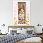 Art Noveau Night's Rest van Alphonse Mucha Canvas Afdruk (Insitu (Slaapkamer))