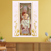 Art Noveau Night's Rest van Alphonse Mucha Canvas Afdruk (Insitu (Woonkamer))