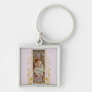 Art Noveau Night's Rest van Alphonse Mucha Sleutelhanger