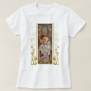 Art Noveau Night's Rest van Alphonse Mucha T-shirt