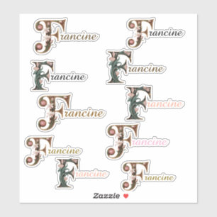 Art Nuevo Letter F Vinyl Naamstickers Sticker