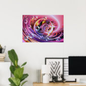 Art numérique Abstrait Peinture Mur Poster Imprime (Bureau à domicile)