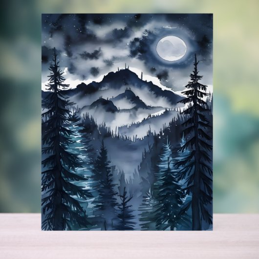 Art numérique d'aquarelle appalachien de nuit Sky (Neutre)