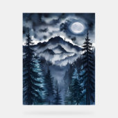 Art numérique d'aquarelle appalachien de nuit Sky (Recto)