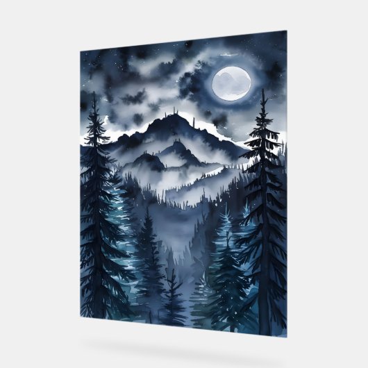 Art numérique d'aquarelle appalachien de nuit Sky (Angle)