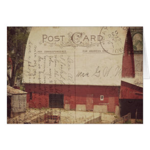 Art numérique de carte postale Red Barn