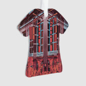 Art numérique de reflet de fenêtres bleu rouge Cop (devant)