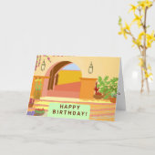 Art numérique des Caraïbes original sur la carte (Fleur jaune)