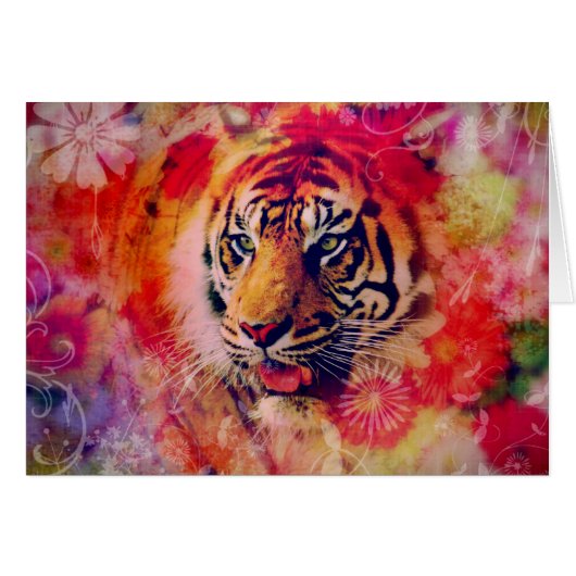Art numérique floral tigre (Devant horizontal)