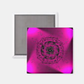 Art numérique géométrique, aimant spiral violet (Recto/Verso)