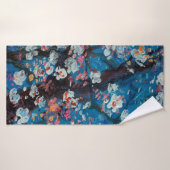 Art oil painting, cherry blossom flower, abstract, (Serviette de bain)