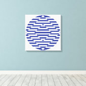 Art optique en bleu foncé 16" x 16" art mural (Insitu (Plancher de Bois))