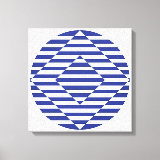 Art optique en bleu foncé 16" x 16" art mural (Recto)