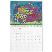 Art original - calendrier d'animaux et de paysages (Feb 2026)