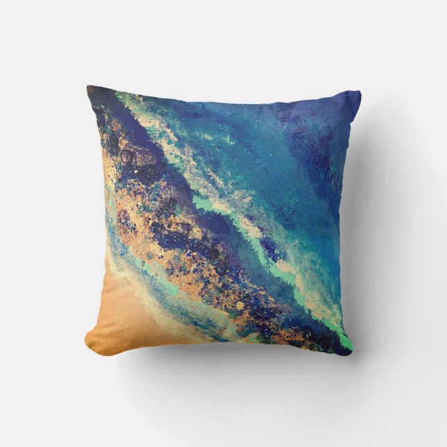 Art original coussin extérieur océan (Recto)
