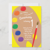 Art Paint Palette 1er Anniversaire Cute Invitation (Devant)