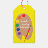 Art Paint Palette Cute 1e verjaardag Cadeaulabel (Voorkant)