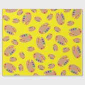 Art Paint Palette Cute 1e verjaardag Cadeaupapier (Vlak)