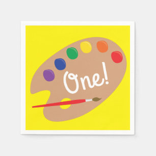 Art Paint Palette Cute Kind Birthday Party Servet