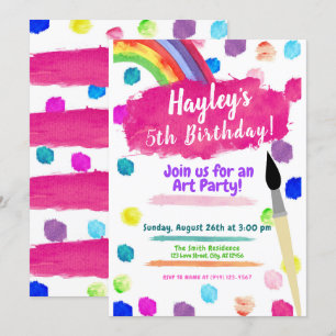 Art Painting Party Aquarelle Invitation Anniversai