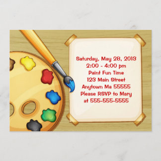 Art Painting Party Birthday Invitation Kaart