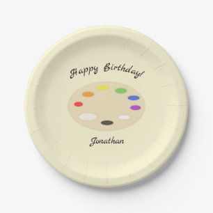 Art Palette Personalized Birthday Cream Papieren Bordje