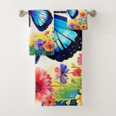 Art papillon bleu floral (En situation)