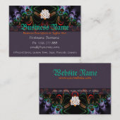 Art papillon fractal avec logo Big Carte de visite (Devant / Derrière)