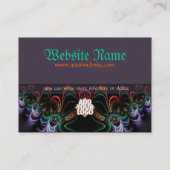 Art papillon fractal avec logo Big Carte de visite (Dos)